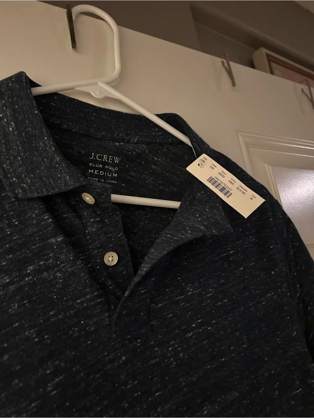 NWT J. Crew Men's Navy Heather Polo Shirt